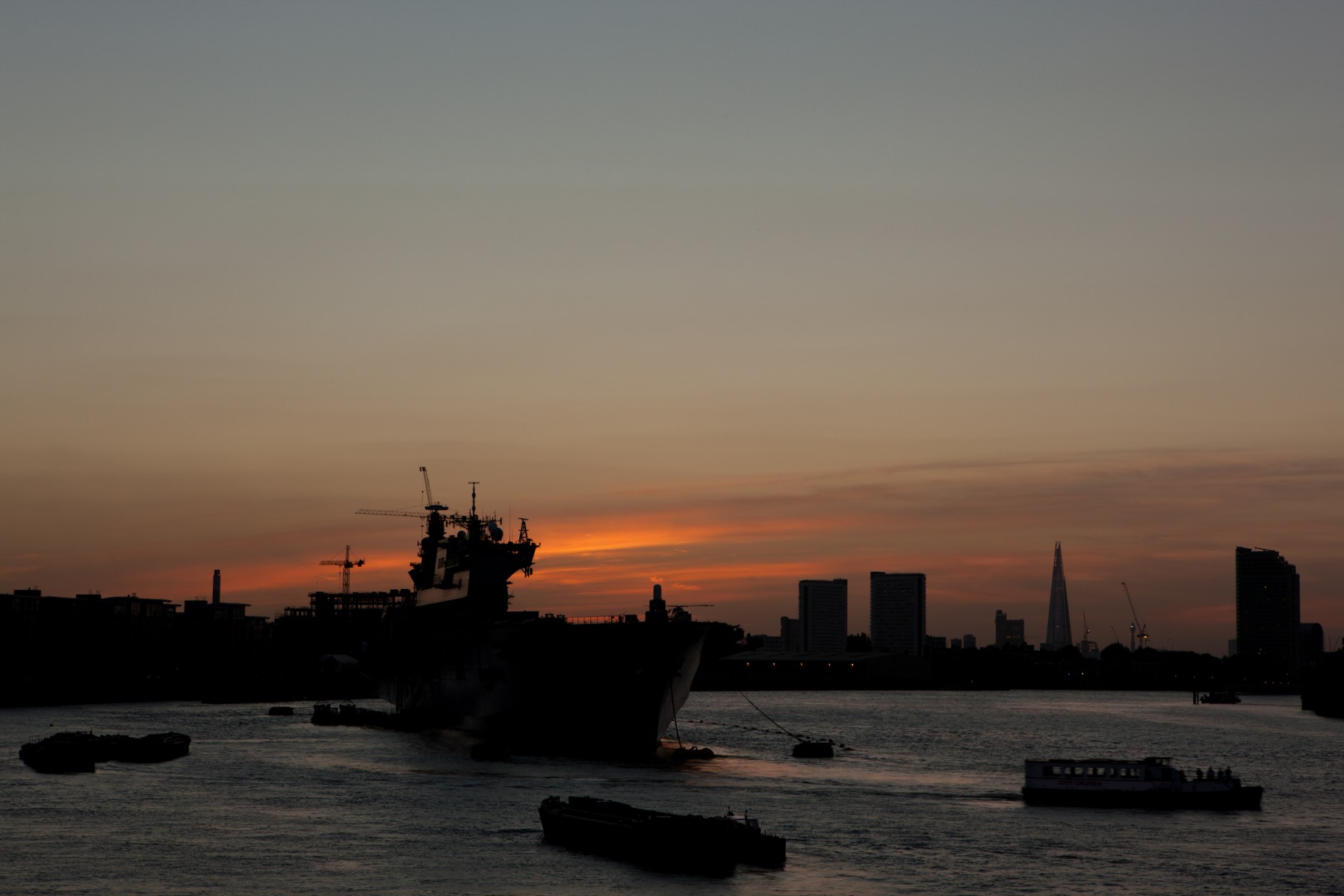 HMS Ocean on the Thames